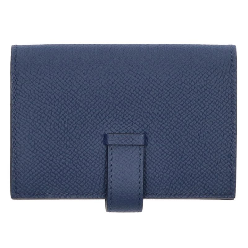 エルメス ベアンミニ U刻印 シルバー金具ブルーネイビーエプソンカード