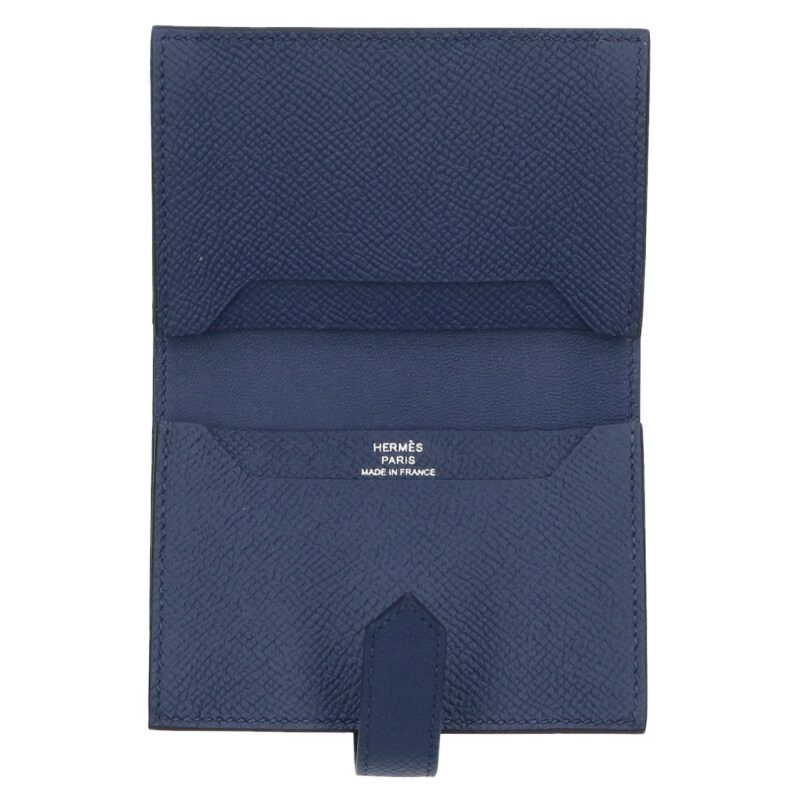 エルメス ベアンミニ U刻印 シルバー金具ブルーネイビーエプソンカード