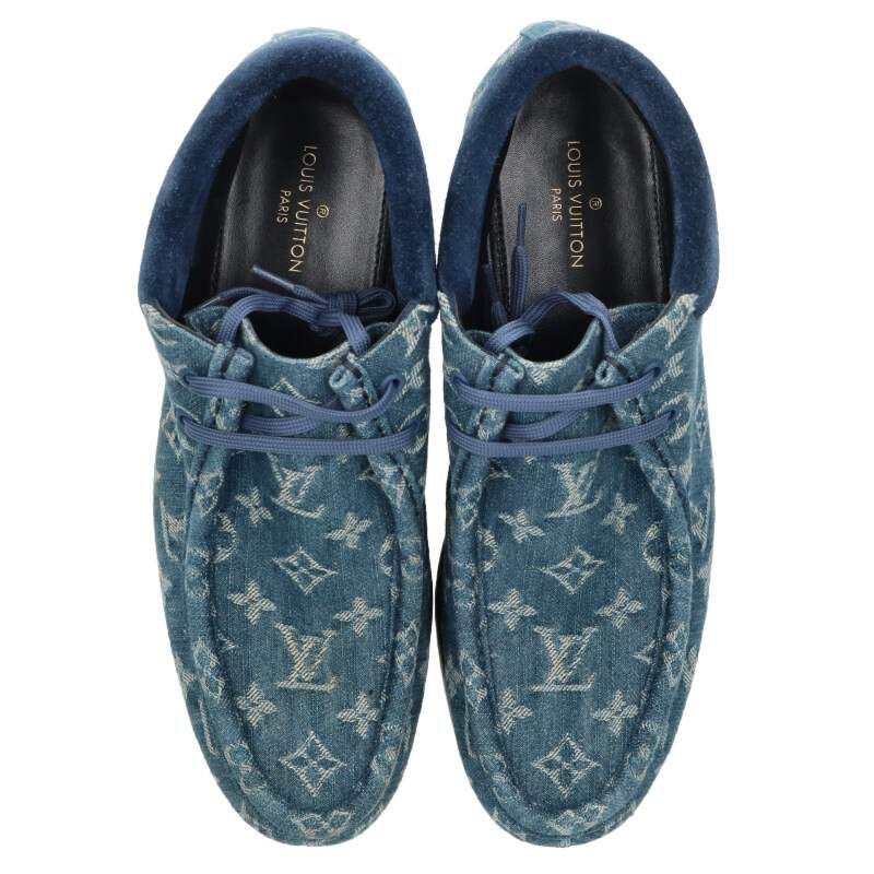  ルイヴィトン モッズライン NIGO モノグラムデニムワラビーブーツ メンズ 8 5 ブーツ 革靴 靴