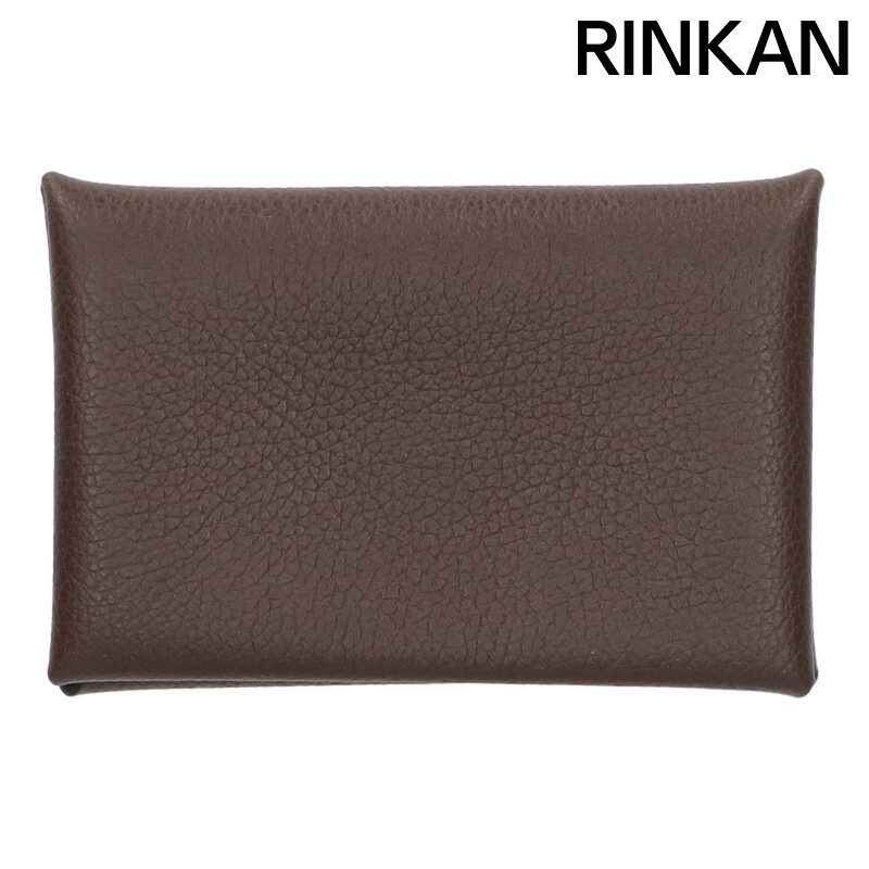 エルメス カルヴィ W刻印 シェーブル SV金具レザーコインケース レディース