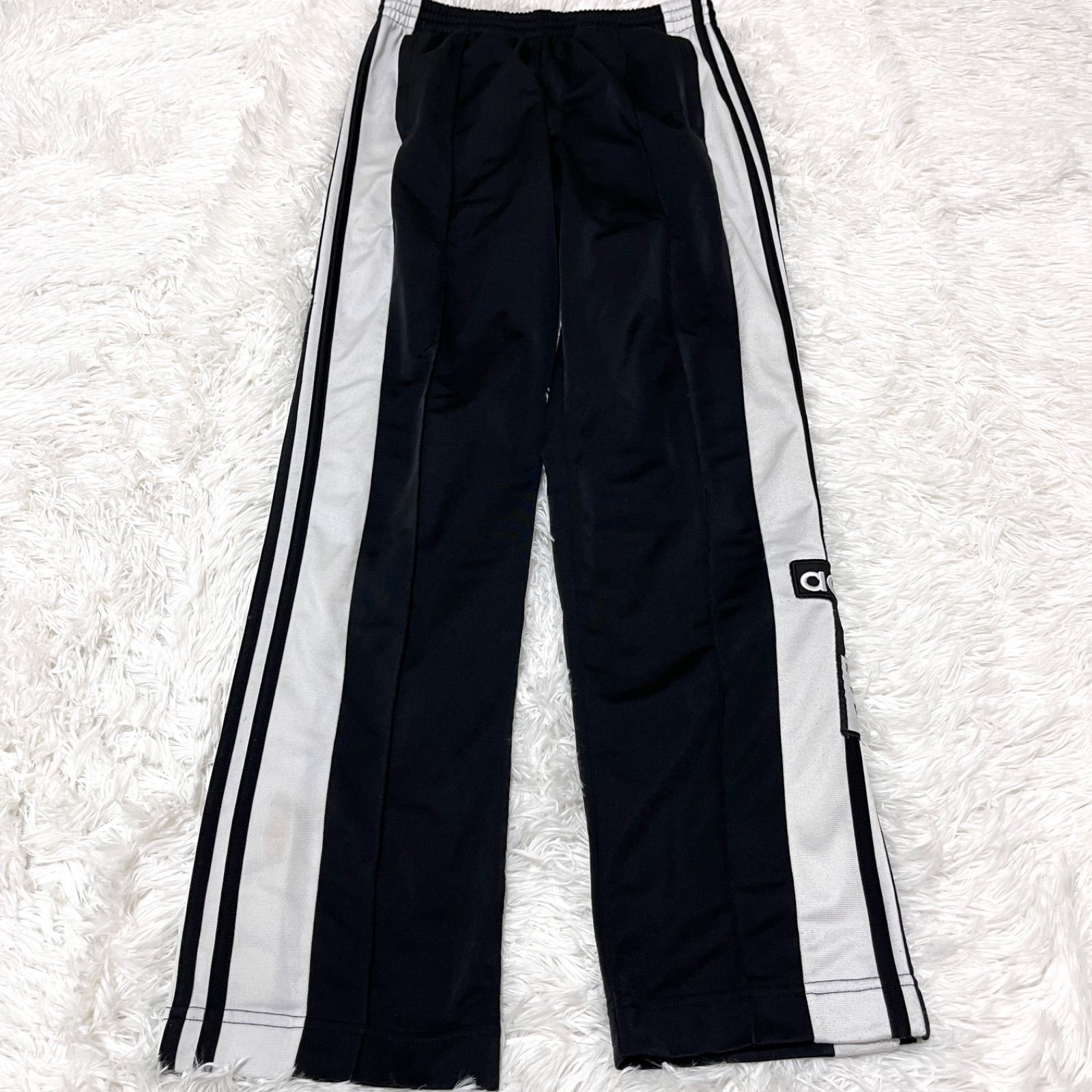 古着 adidas アディダス トラックパンツ ブラック スリーストライプス