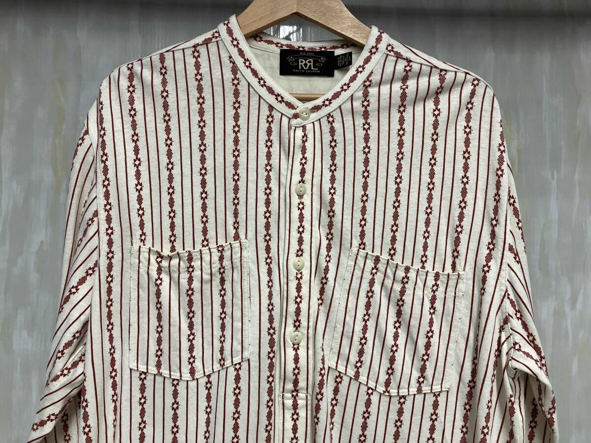 RRL RALPH LAUREN 23 SS ノルデック柄 ヘンリーネック 長袖シャツ ダブルアールエル Lサイズ