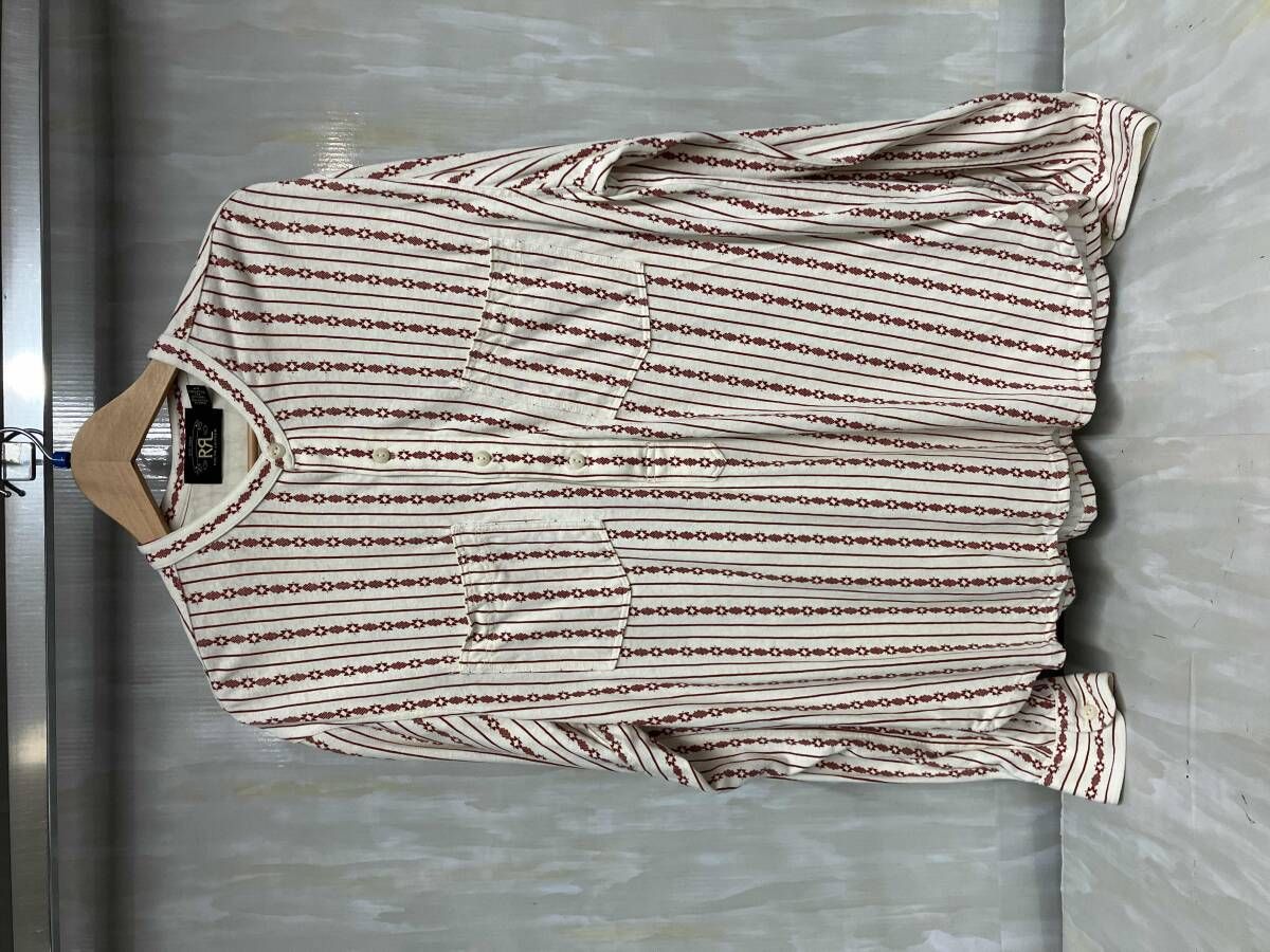 RRL RALPH LAUREN 23 SS ノルデック柄 ヘンリーネック 長袖シャツ ダブルアールエル Lサイズ