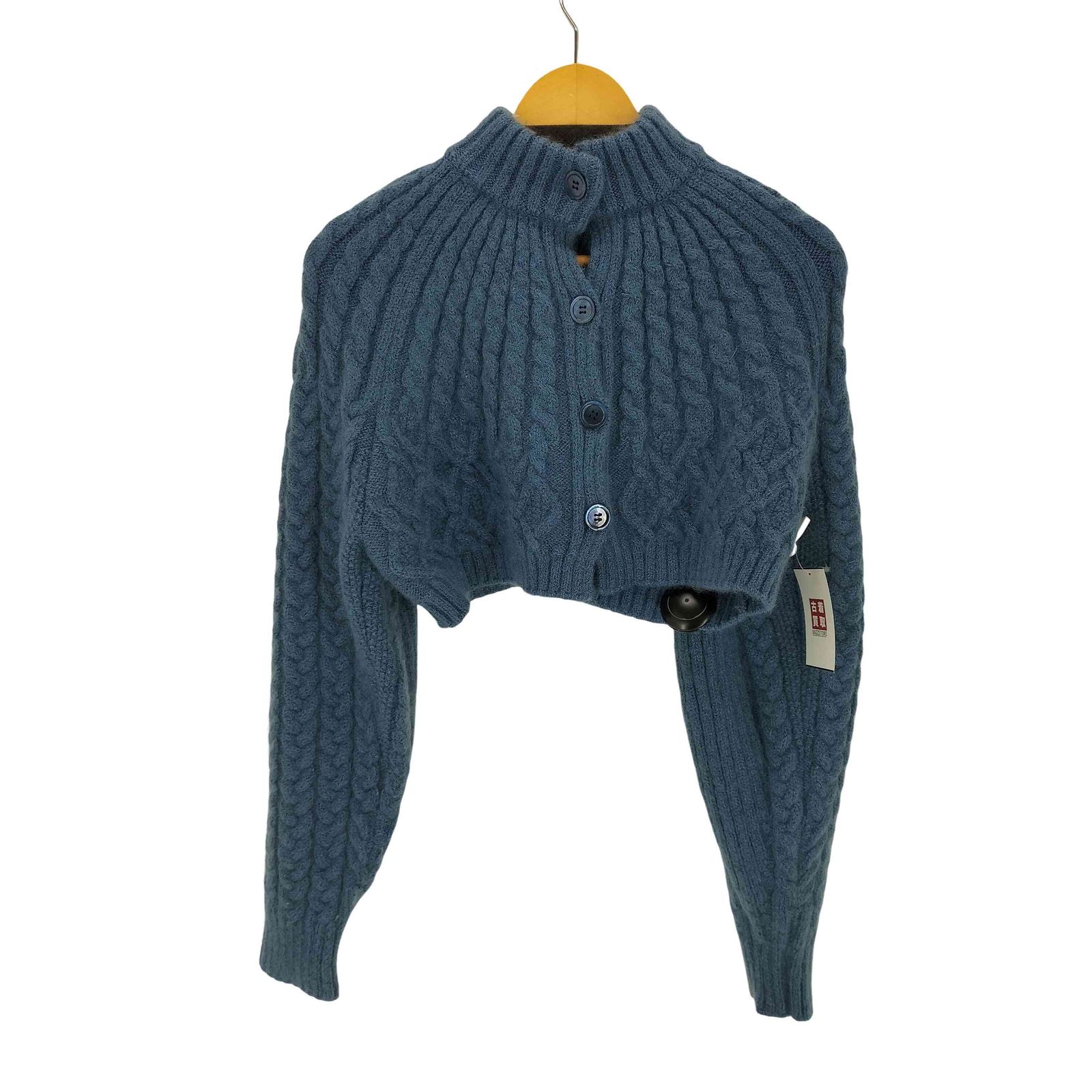 ユーズドフルギ 古着 SMEILE エクストラキッドモヘア混 ケーブル編みカーディガン レディース 36