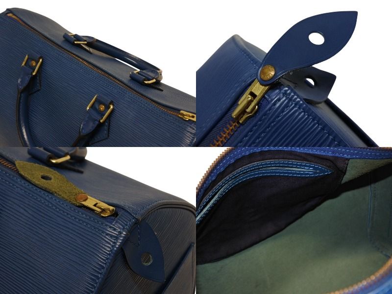  LOUIS VUITTON ルイヴィトン スピーディ30 エピ ハンドバッグ ボストンバッグ M 43005 PVC レザー ブルー ゴールド金具 4 b 008518 ボストンバッグ 旅行用バッグ バッグ