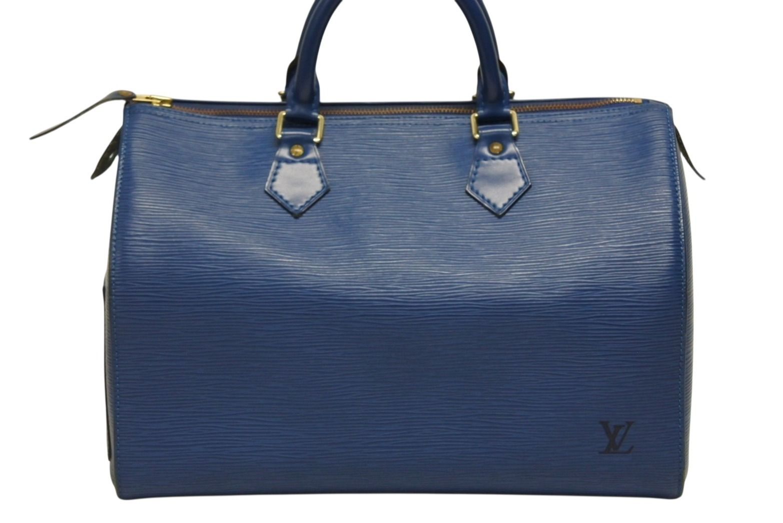 LOUIS VUITTON ルイヴィトン スピーディ30 エピ ハンドバッグ ボストンバッグ M 43005 PVC レザー ブルー ゴールド金具 4 b 008518