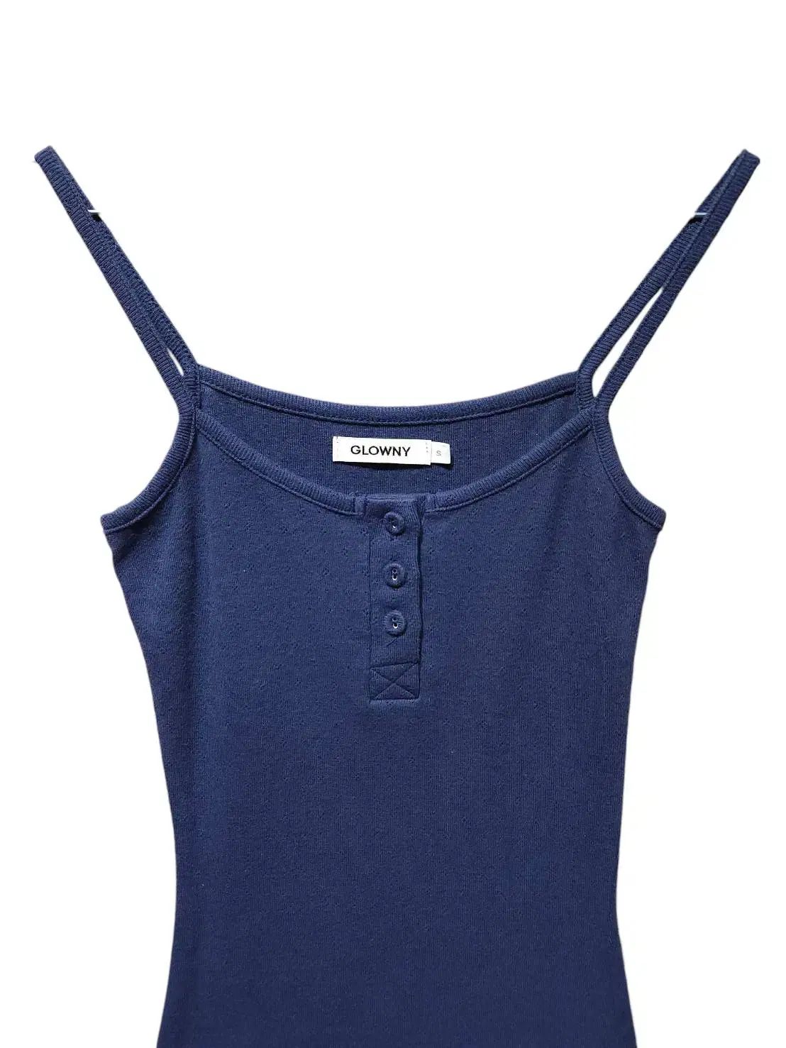 S GLOWNY グロウニー エンブロイダリー ノースリーブ ミニ ONE PIECE ネイビー 1125