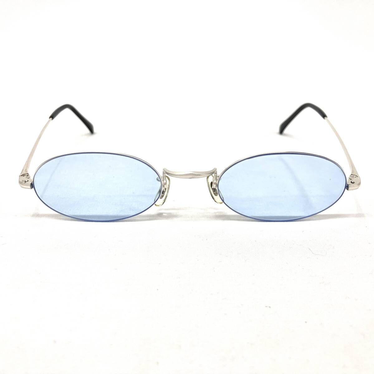 はくさんめがねてん サングラス シルバーフレーム ブルーレンズ