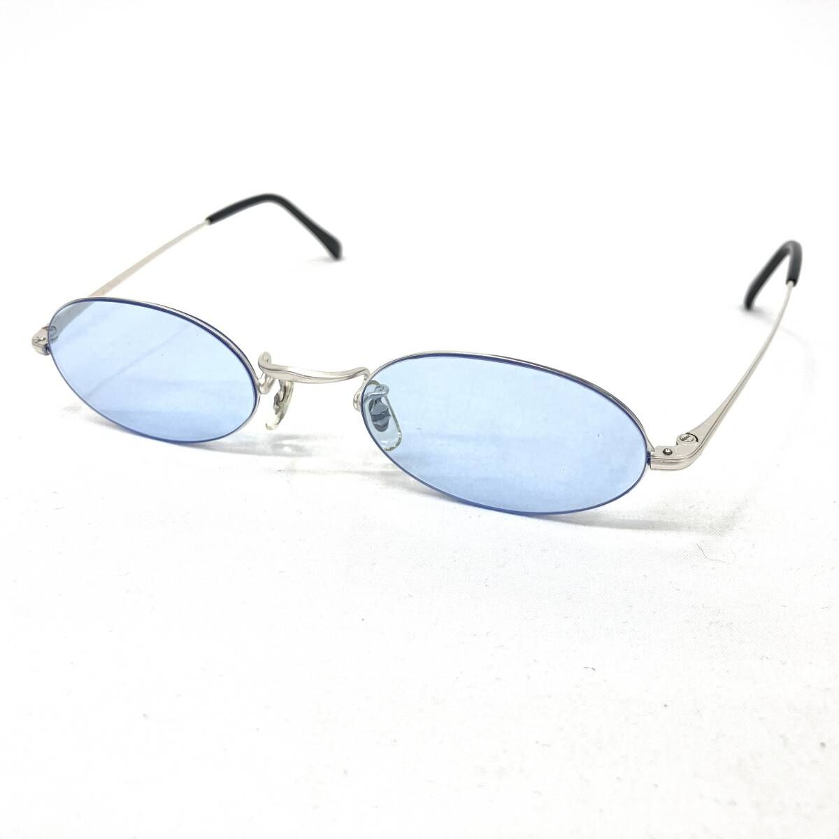 はくさんめがねてん サングラス シルバーフレーム ブルーレンズ