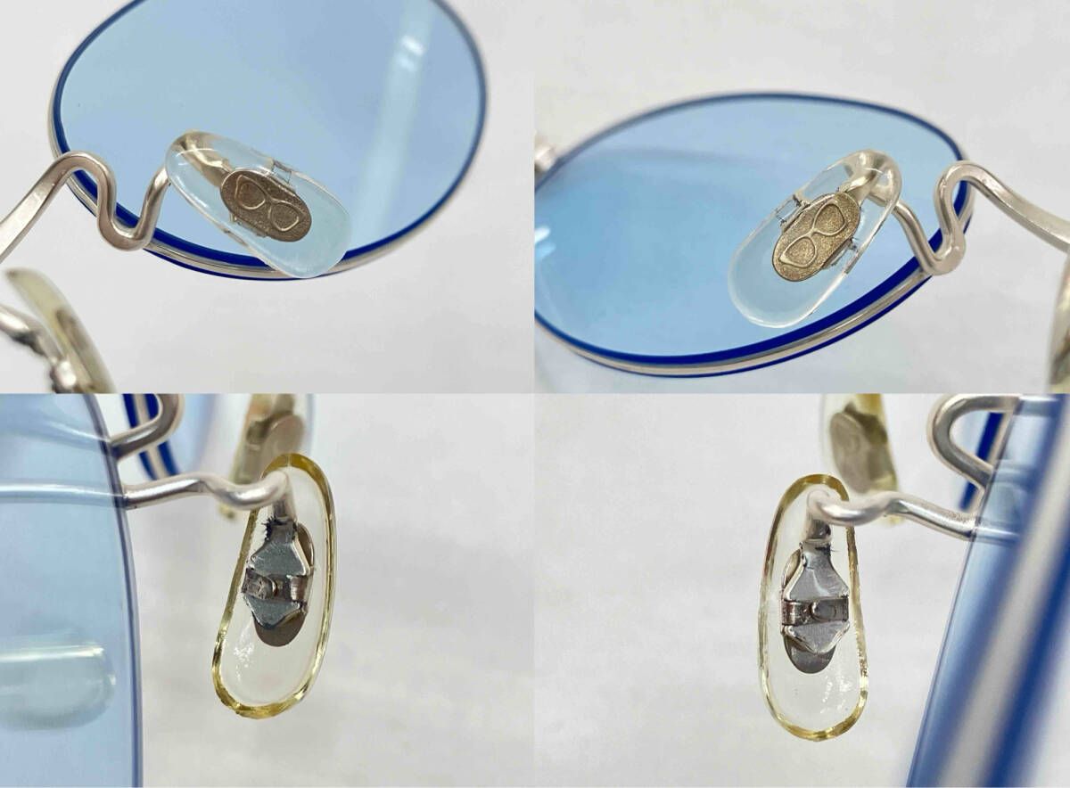  はくさんめがねてん サングラス シルバーフレーム ブルーレンズ サングラス 小物