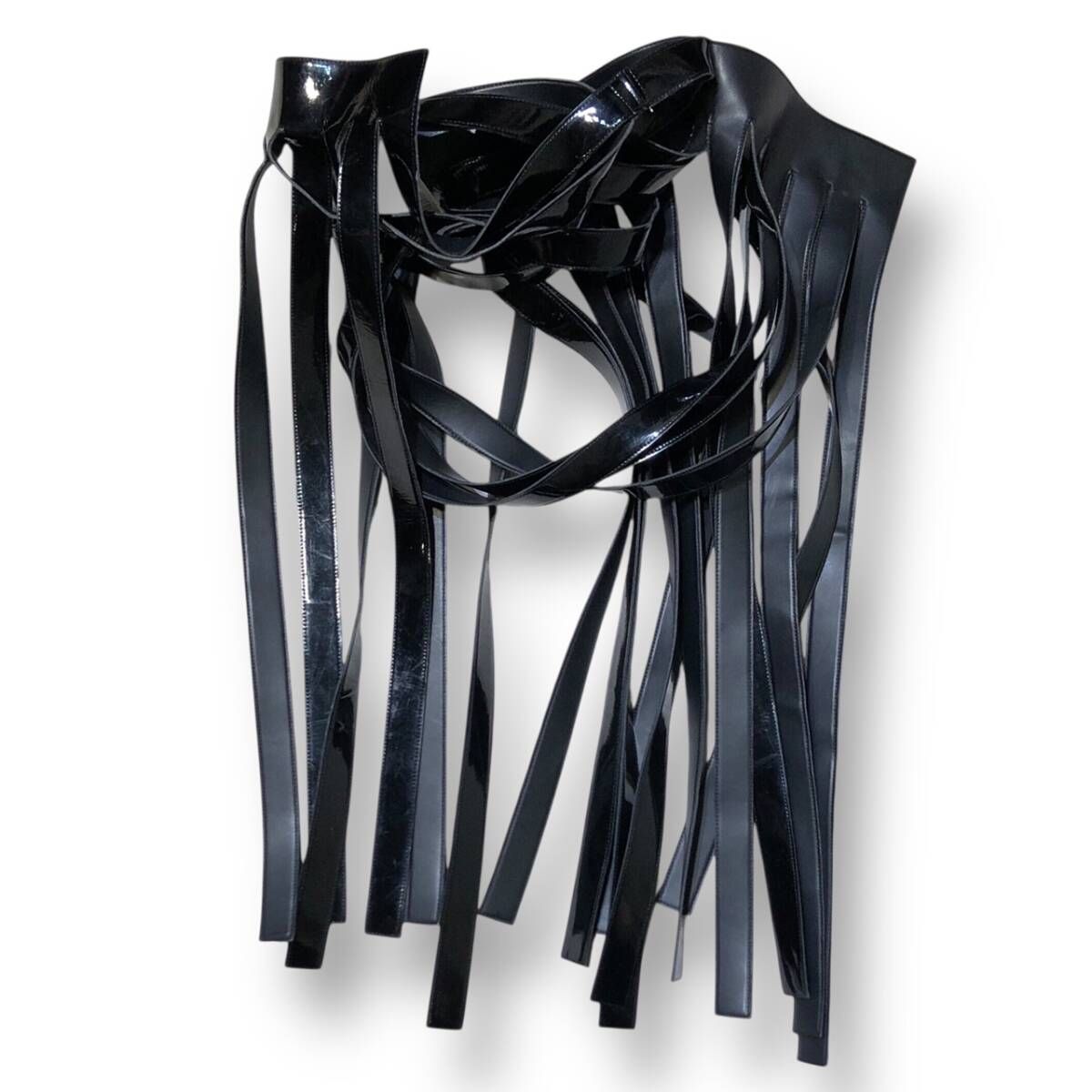 16 ss JUNYA WATANABE enamel belt stole エナメルベルトストール ブラック ジュンヤワタナベ