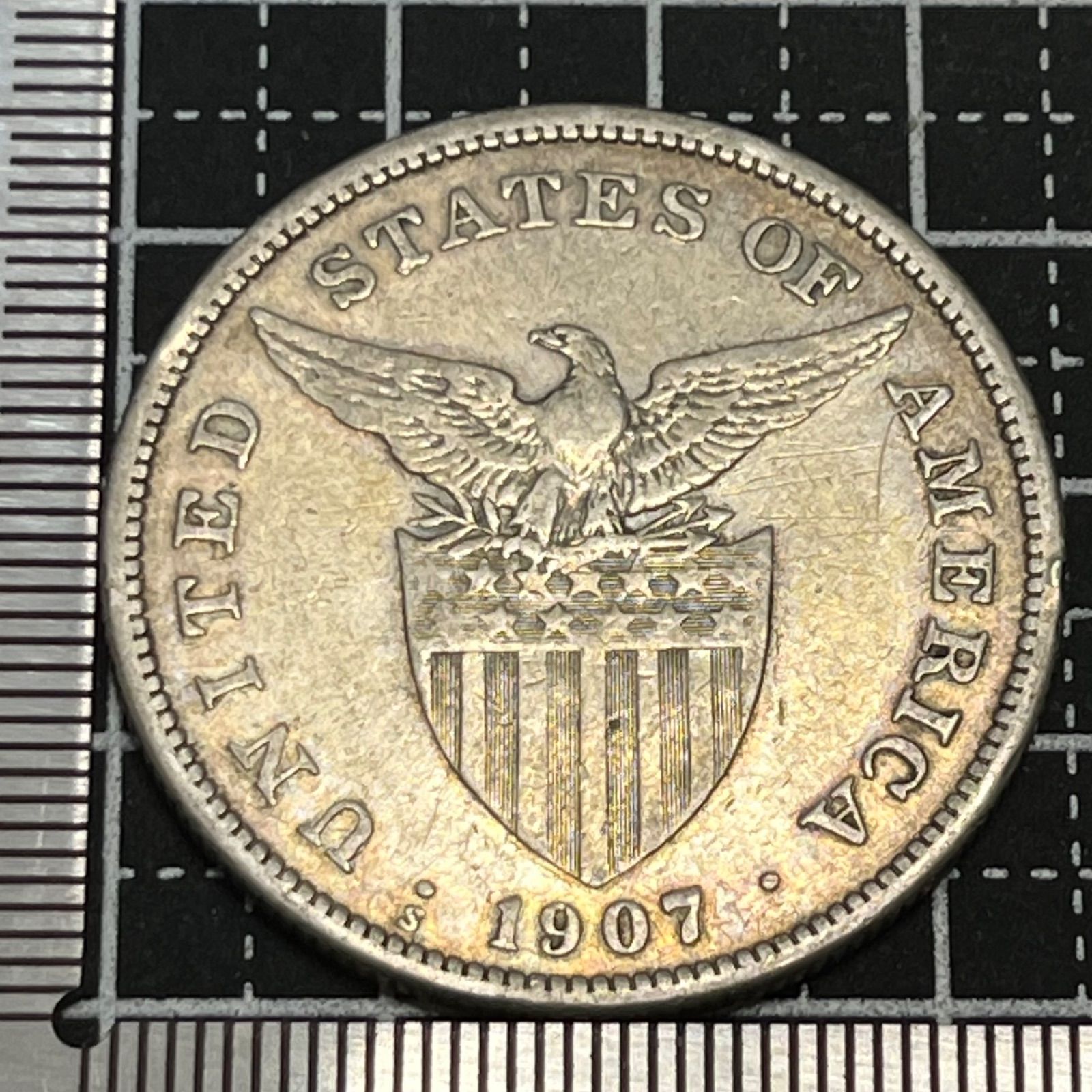 銀貨】1907年 フィリピン 1ペソ銀貨／米国施政期・名作“リバティと
