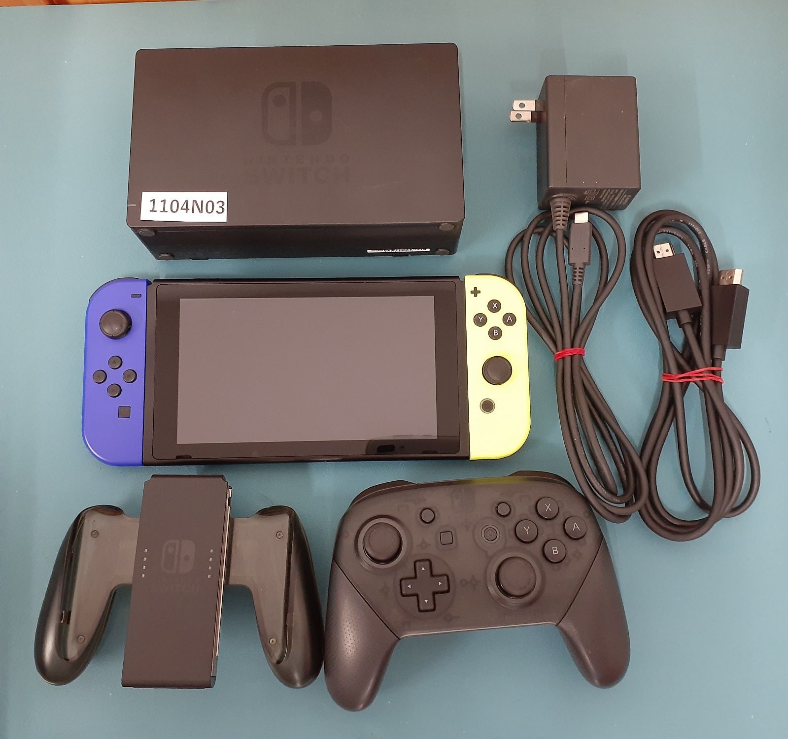 箱なし 1104 N 03 Nintendo Switch 本体 ブルー ネオンイエロー プロコン付