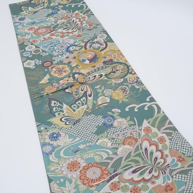  ✾まめ藤✾ 正絹 着物 花が咲き 蝶が羽ばたき 宝尽くしも舞う至福の時”袋帯 P-3 袋帯 帯