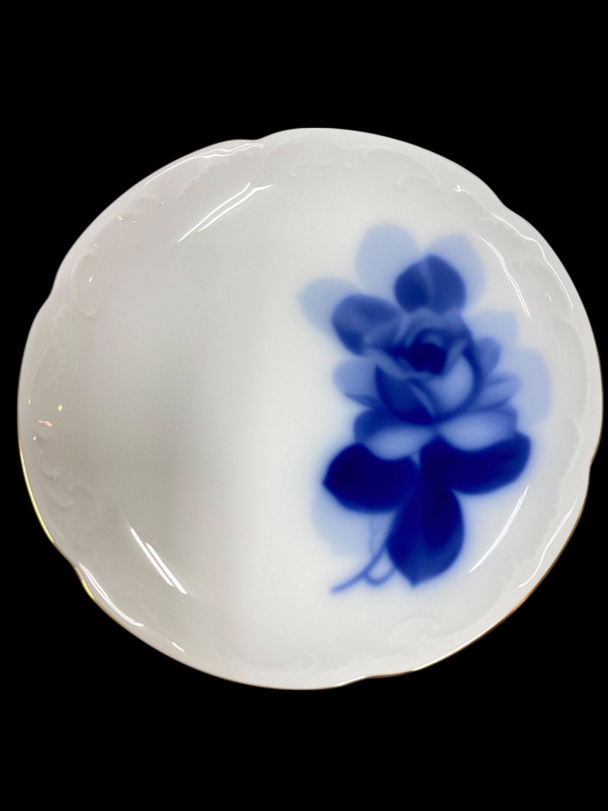 大倉陶園 ブルーローズ 8211 15 cm銘々皿 揃 黒文字付き和菓子揃 OKURA CHINA 和菓子皿セット 皿