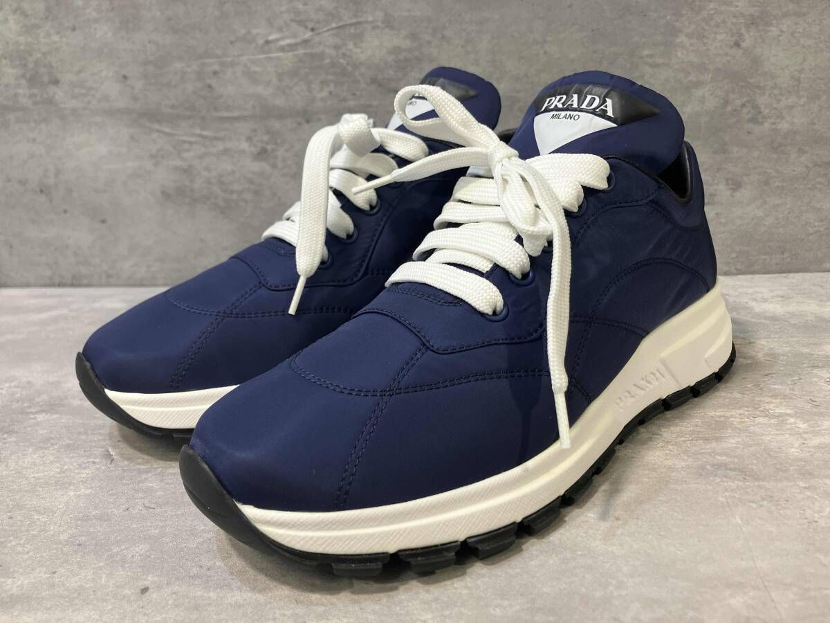 PRADA プラダ シューズ 38.5 ネイビー レディース PRADA NAVY BLUE SNEAKER 1E245 size 23.5 ネイビーブルー スニーカー
