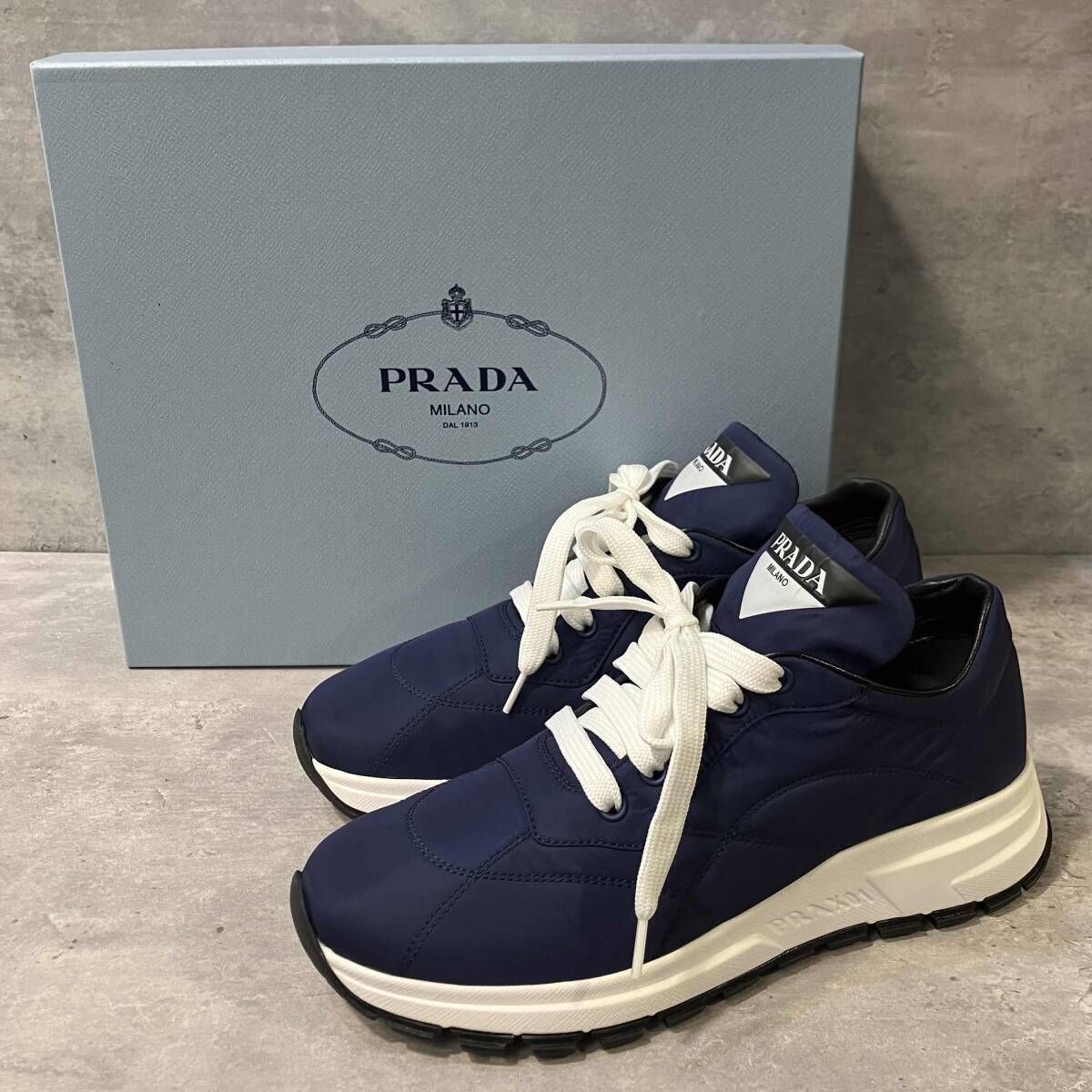 PRADA NAVY BLUE SNEAKER 1E245 size 23.5 ネイビーブルー スニーカー