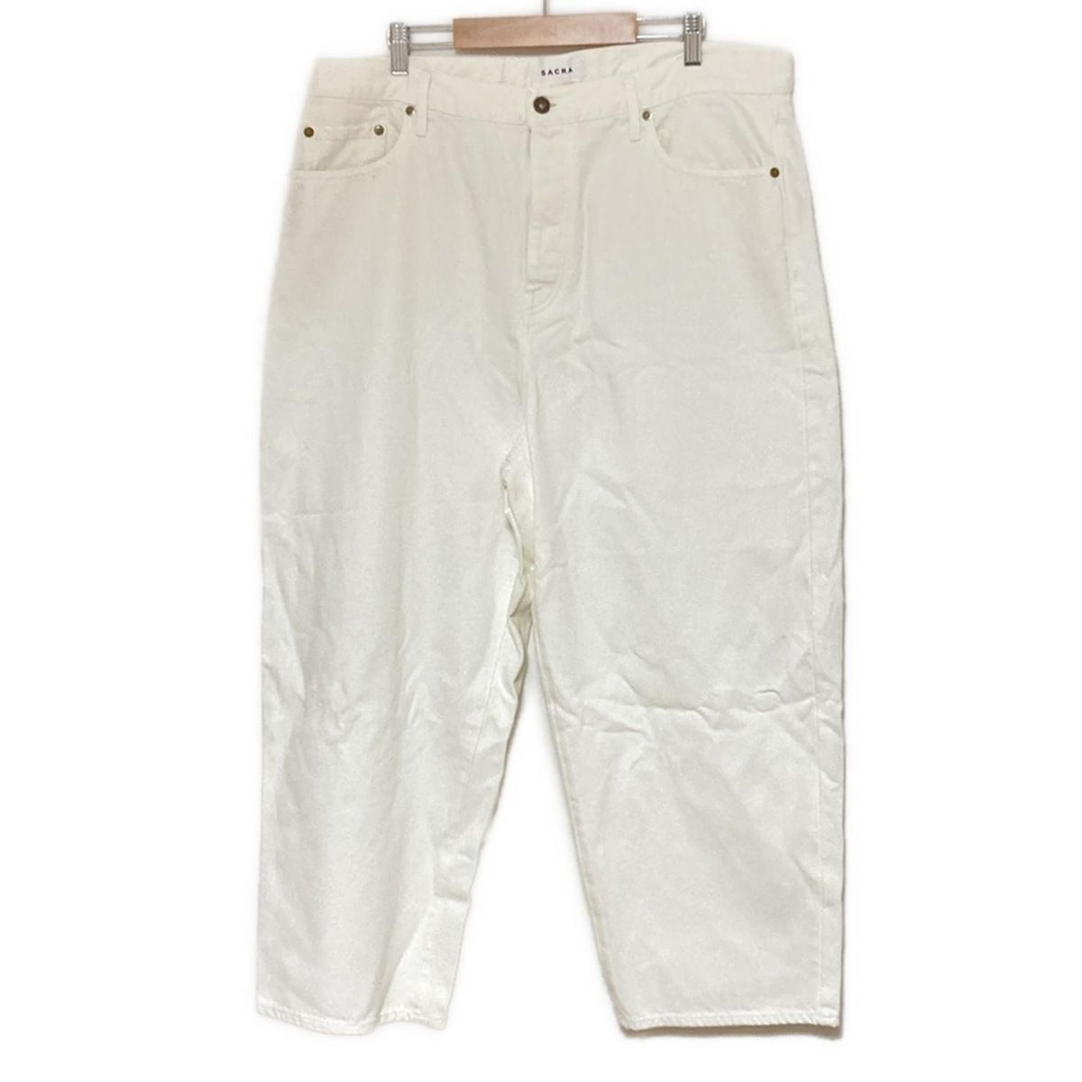 SACRA サクラ パンツ サイズ38 M レディース 白 フルレングス ワイドパンツ