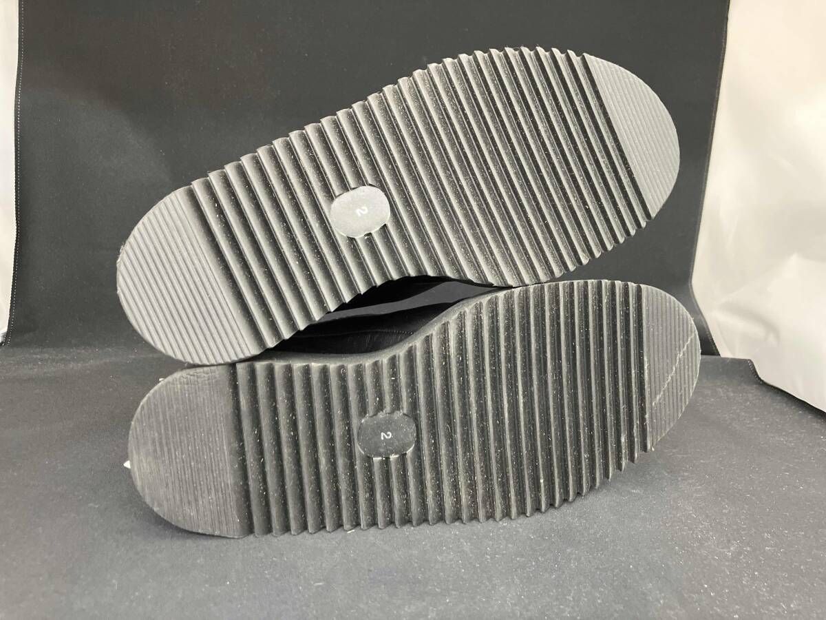  bajra バジュラ ショートブーツ サボヒール size 2 23.5 cm相当 黒 ブラック レザー 厚底 使用感有り レディース サンダル その他 靴