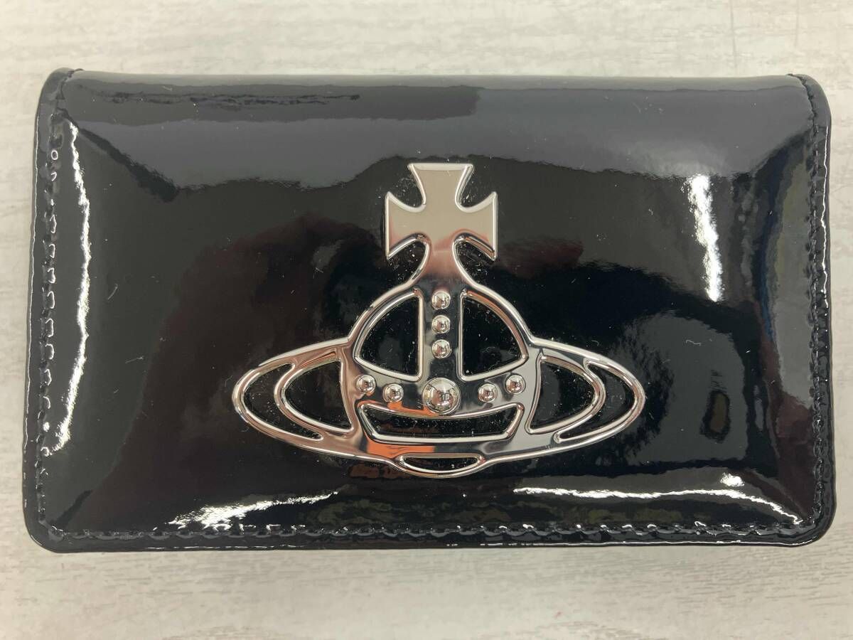 ヴィヴィアンウエストウッド カードケース 箱有 エナメル ブラック L 0010 N 403