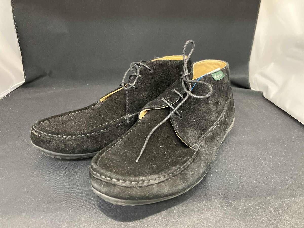 パラブーツ カブリオレ モカシンシューズ size 7 黒 ブラック シャンボードスエード made in Spain メンズ