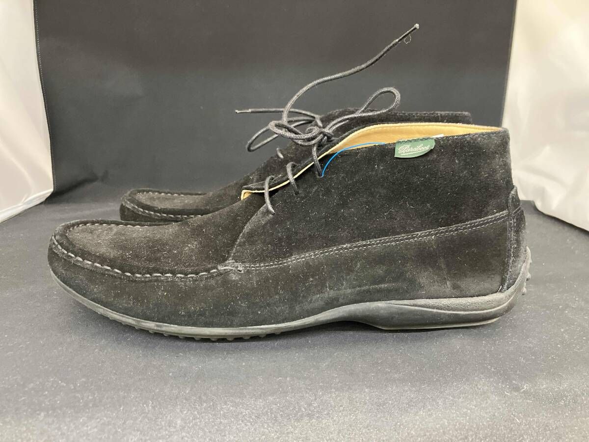 パラブーツ カブリオレ モカシンシューズ size 7 黒 ブラック シャンボードスエード made in Spain メンズ