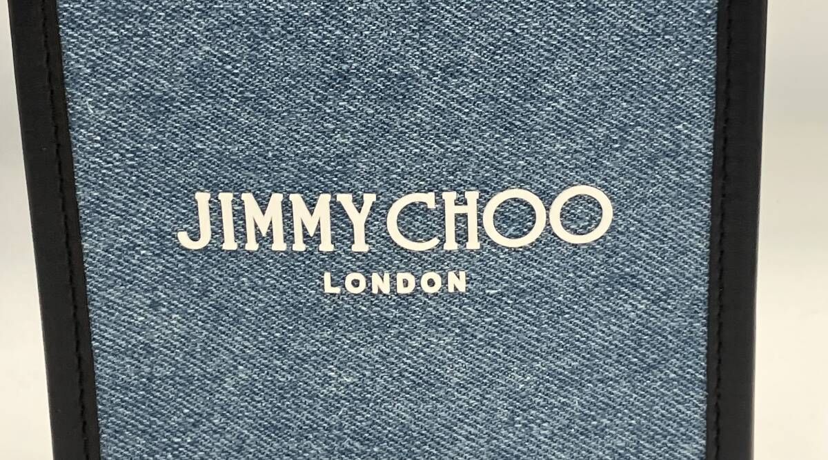 ブルー JIMMY CHOO ウォッシュドデニム2 WAYトート ショルダーバッグ ジミーチュウ