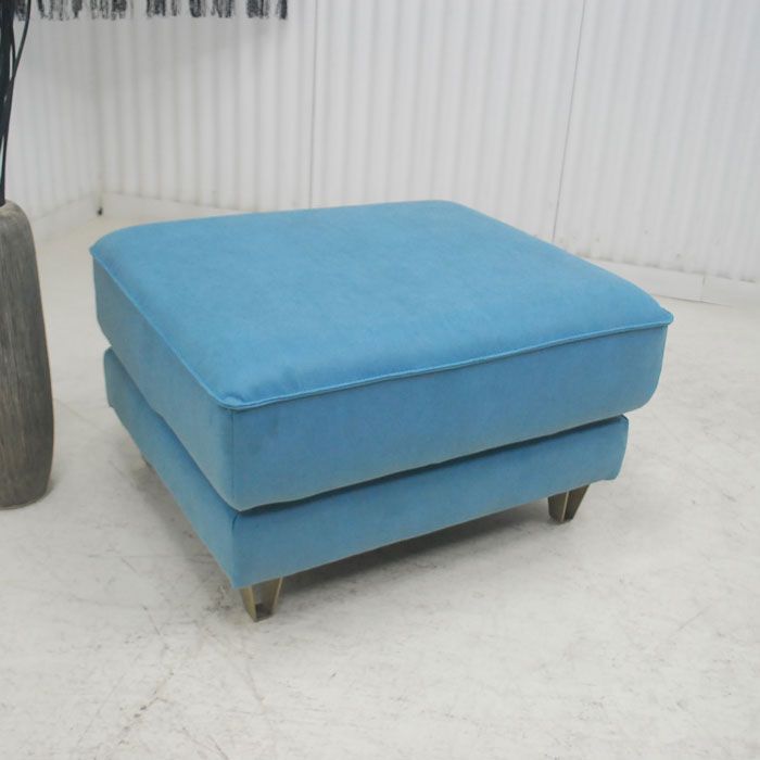 アウトレット 現品限り 一部 大 オットマン スツール 北欧調モダン 空間をお洒落に彩る なブルー色 250616-コロンバスst
