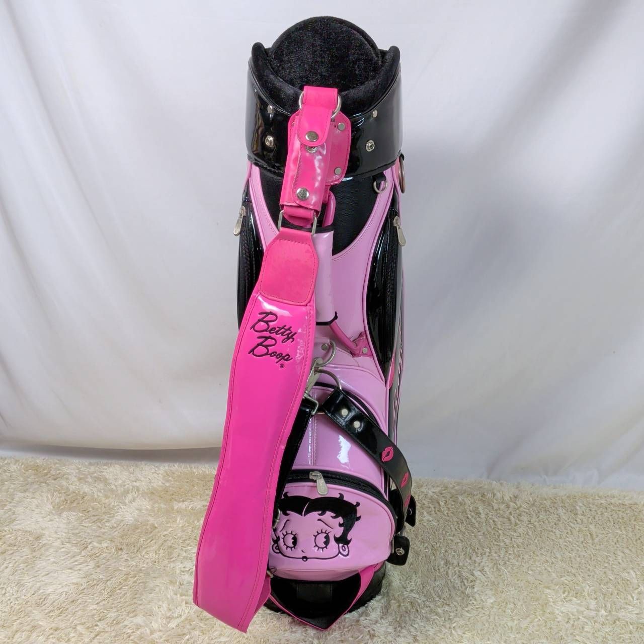 ベティちゃん 2024 ゴルフバック キャディーバッグ ピンク×ブラック