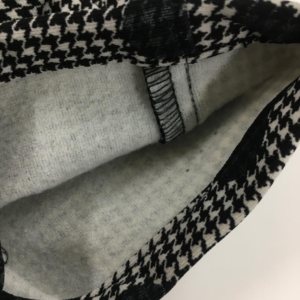 【美品】パーリーゲイツ ストレッチパンツ 黒×白 千鳥格子 迷彩調 裏起毛 30周年 レディース 1(M) ゴルフウェア PEARLY GATES
