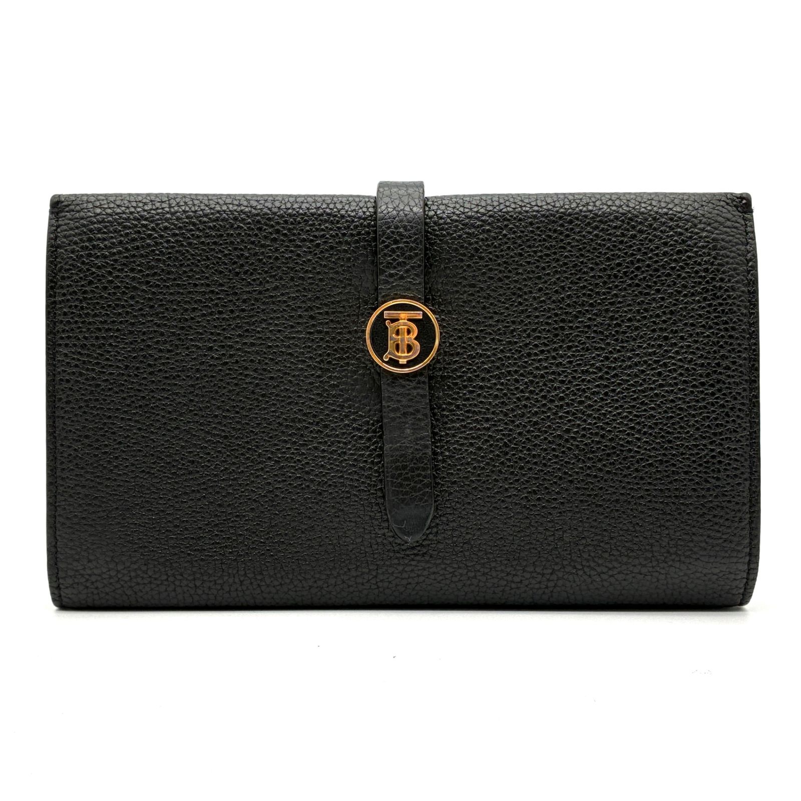 極美品 BURBERRY バーバリー 長財布 TB金具 ストラップ レザー 小銭