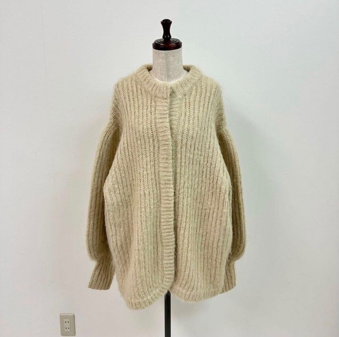 名作 CLANE クラネ COLOR MOHAIR SHAGGY モヘア シャギー カーディガン 程よいオーバーサイズ 13106 2112 サイズ 2 702