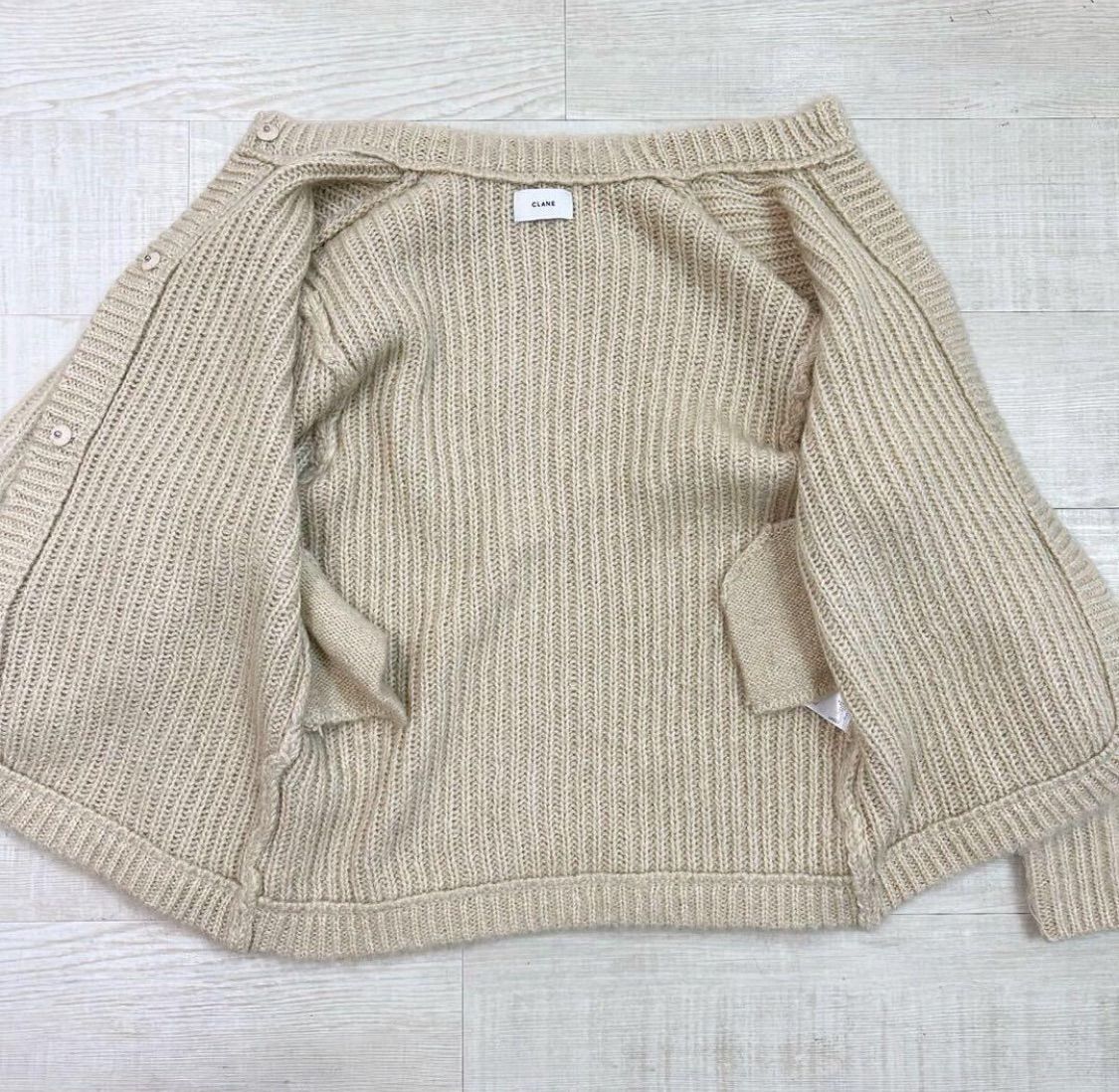  名作 CLANE クラネ COLOR MOHAIR SHAGGY モヘア シャギー カーディガン 程よいオーバーサイズ 13106-2112 サイズ 2 702 長袖 カーディガン ボレロ アンサンブル