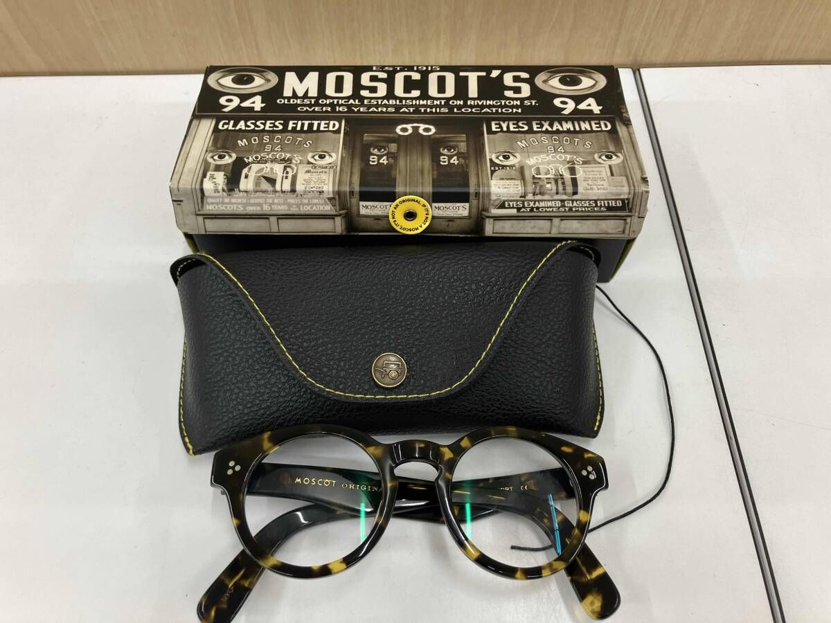 き MOSCOT モスコット GRUNYA ラウンド ベッコウ グルンヤ 伊達メガネ ANTIQUE TORT