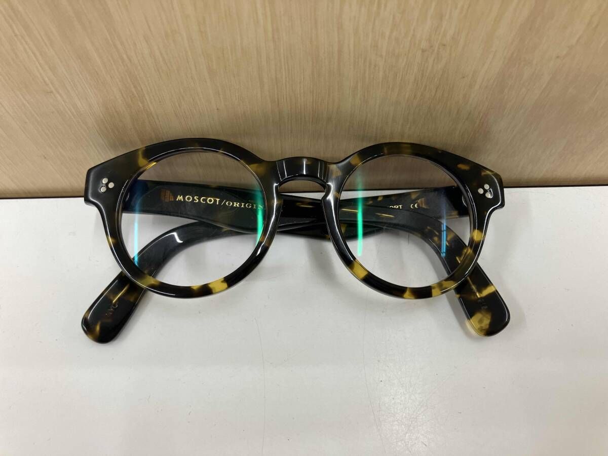 き MOSCOT モスコット GRUNYA ラウンド ベッコウ グルンヤ 伊達メガネ ANTIQUE TORT