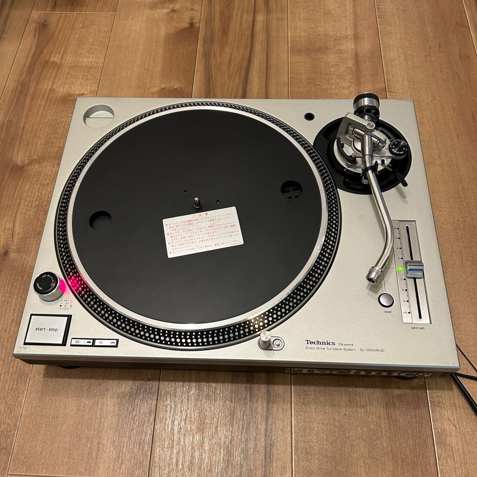 ケーブルカスタム品・美品》Technics SL1200 mk3d シルバー 動作確認 