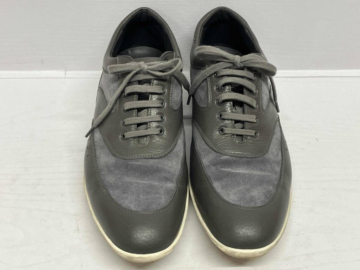 JOHN LOBB ジョンロブ スニーカー VENTON ヴェントン 0515 イタリア製 サイズUK 8 1 2 E 27 cm相当 グレー オリーブ レザー スエード 通年