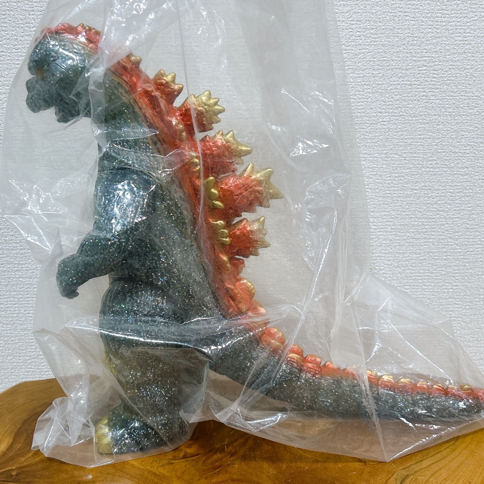 激 マルサン ラメ入り ゴジラ 黒目 1974 グリッター ソフビ フィギュア