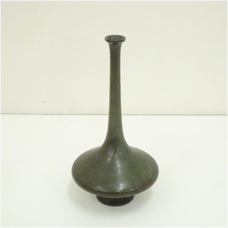 一ノ瀬宗辰造 唐銅寛通型花入（共箱） 花入れ 茶道 茶道具 花瓶 花器