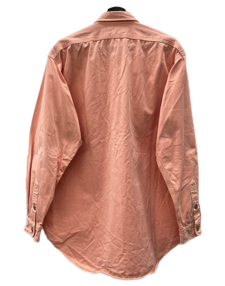 ラルフローレン RalphLauren POLO COUNTRY 90 s WORK SHIRT ワーク シャツ タックボタン デニム 長袖 長袖シャツ 無地 ピンク Lサイズ 104 MT-2267