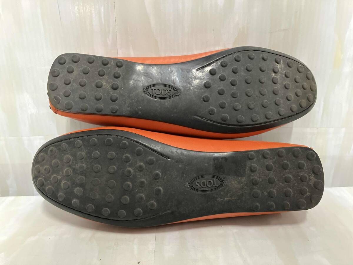 TOD'S トッズ ドライビングシューズ レザー オレンジ 35 1/2サイズ