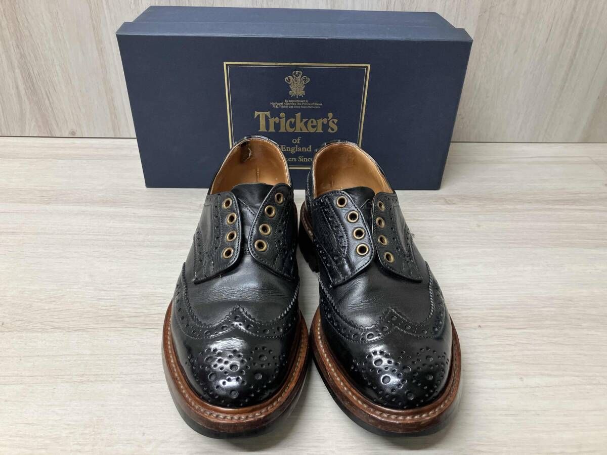 TRICKER S カントリーシューズ MF 292 ウィングチップ サイズ7 5 ブラック トリッカーズ