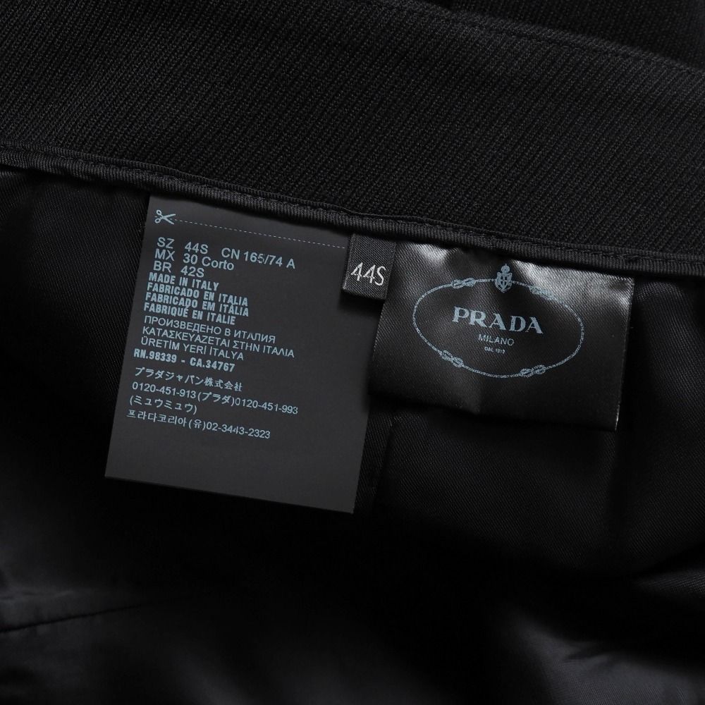 製 PRADA プラダ ロングスカート サイズ44 S タイトスカート ブラック ブランド古着 RA 6712
