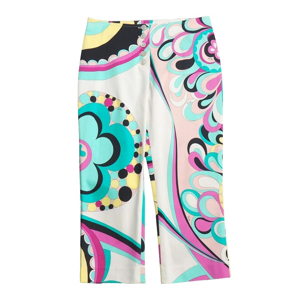 Emilio Pucci エミリオ プッチ クロップドパンツ サイズ42 プッチ柄 総柄 ブランド古着 RA 6718
