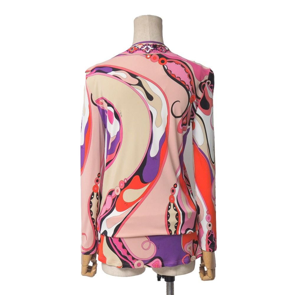 Emilio Pucci エミリオ プッチ チュニック サイズ42 プッチ柄 総柄 Vネック イタリア製 ブランド古着 RA 6719