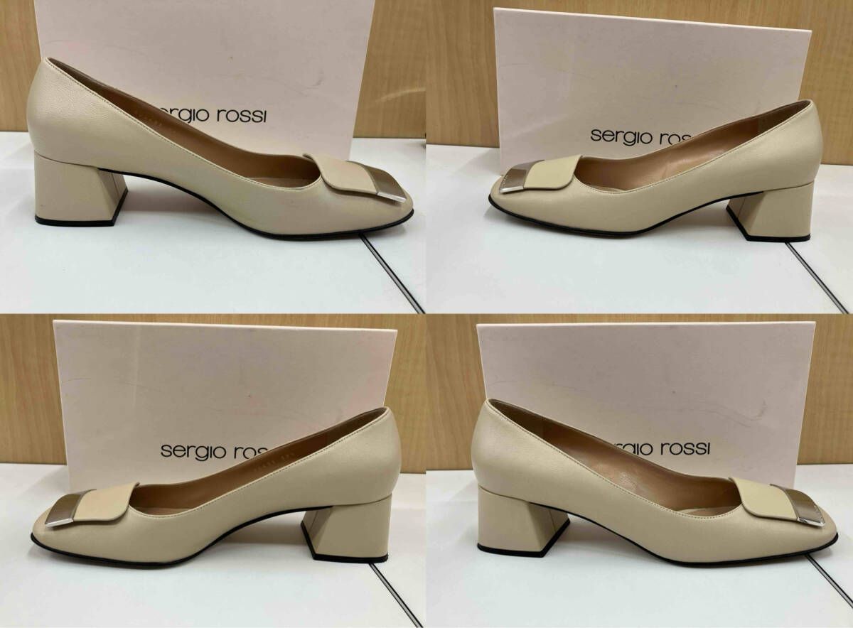 Sergio Rossi セルジオロッシ ビジュー付きミュール ベージュ Sergio Rossi セルジオロッシ ピンヒール パンプス ベージュ sergio