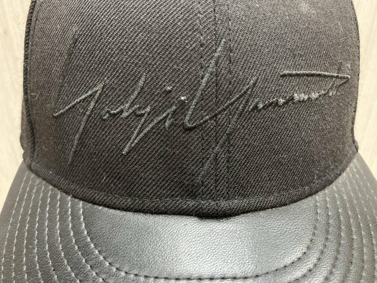 ERA×YOHJI YAMAMOTO レザ-切替 ブラック キャップ