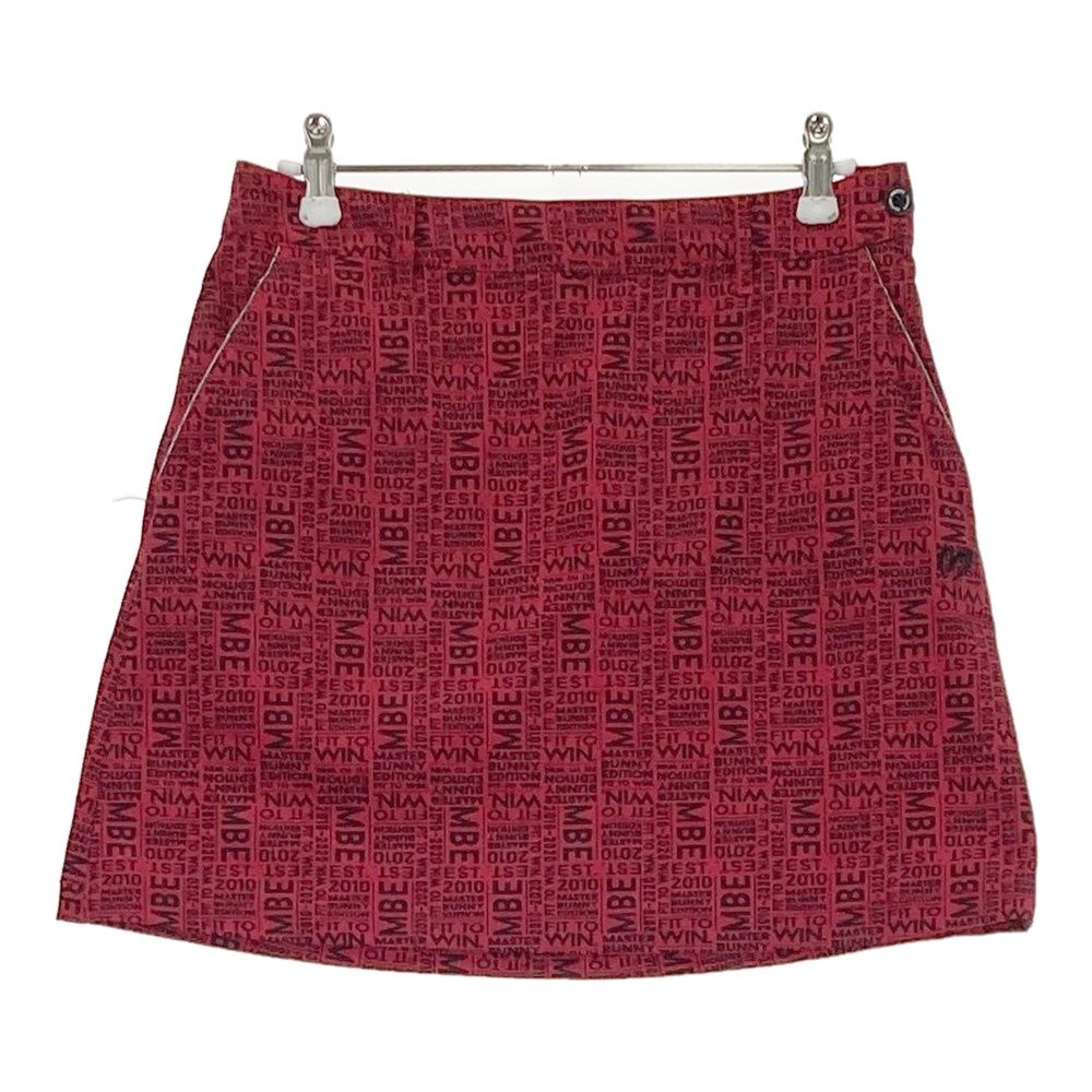 サイズ 0 MASTER BUNNY EDITION マスターバニーエディション ストレッチスカート ロゴ総柄 レッド系 ゴルフウェア レディース ストスト