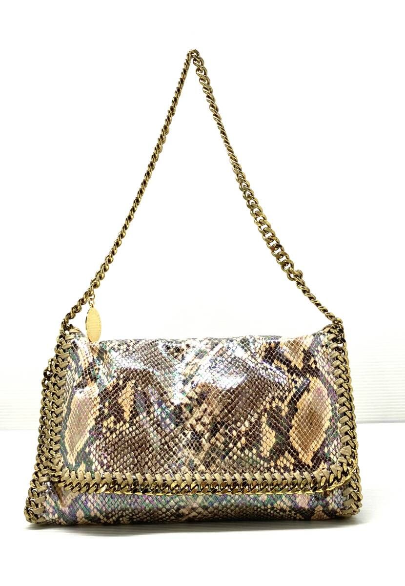 STELLA McCARTNEY ステラマッカートニー パイソンラメ チェーン ショルダーバッグ ゴールド系 通年