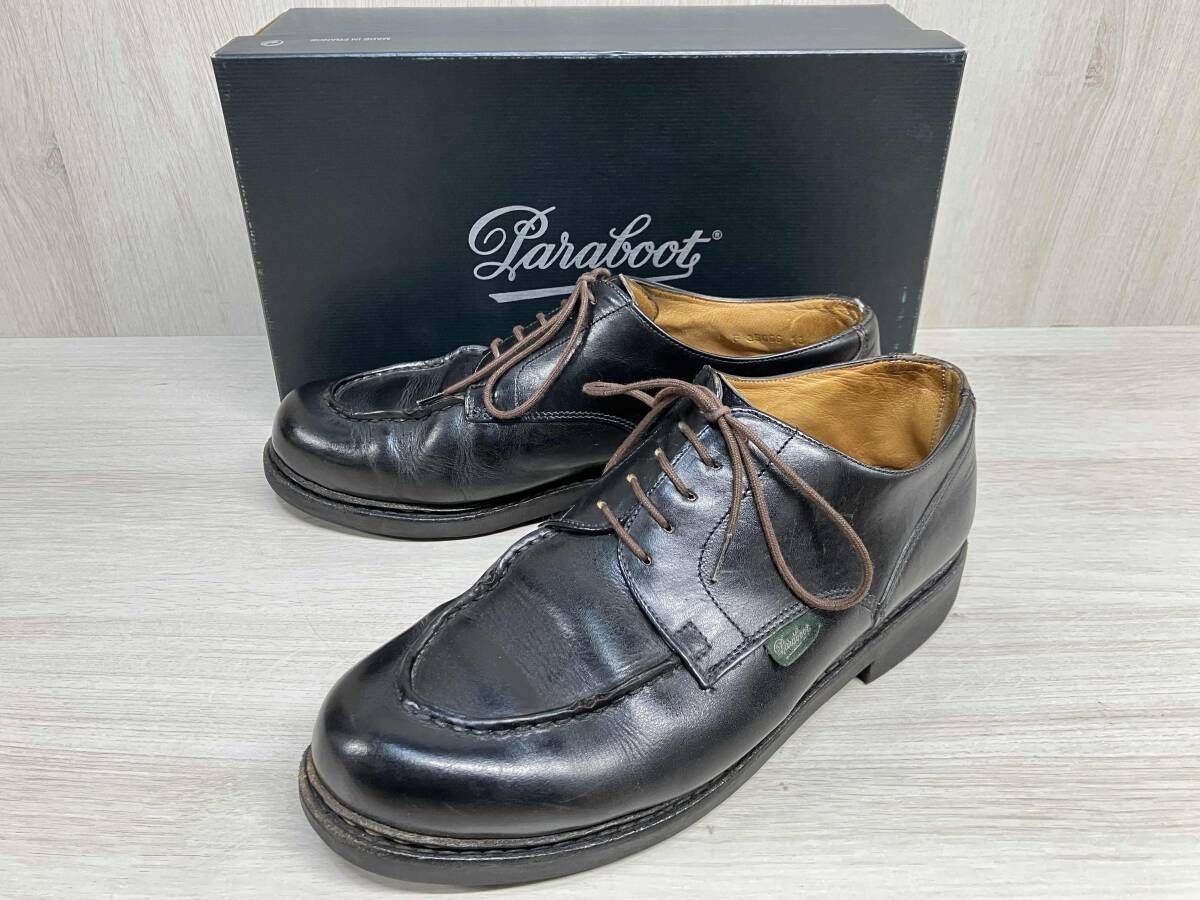 710709 本革 レザー ドレスシューズ パラブーツ シャンボード ブラック ブーツ 靴 メンズ 8 F 35666 13 約26 5 cm